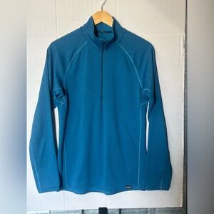 PATAGONIA UNISEX CAPILENE MIDWEIGHT ZIP NECK BASE LAYER BLUE -SMALL